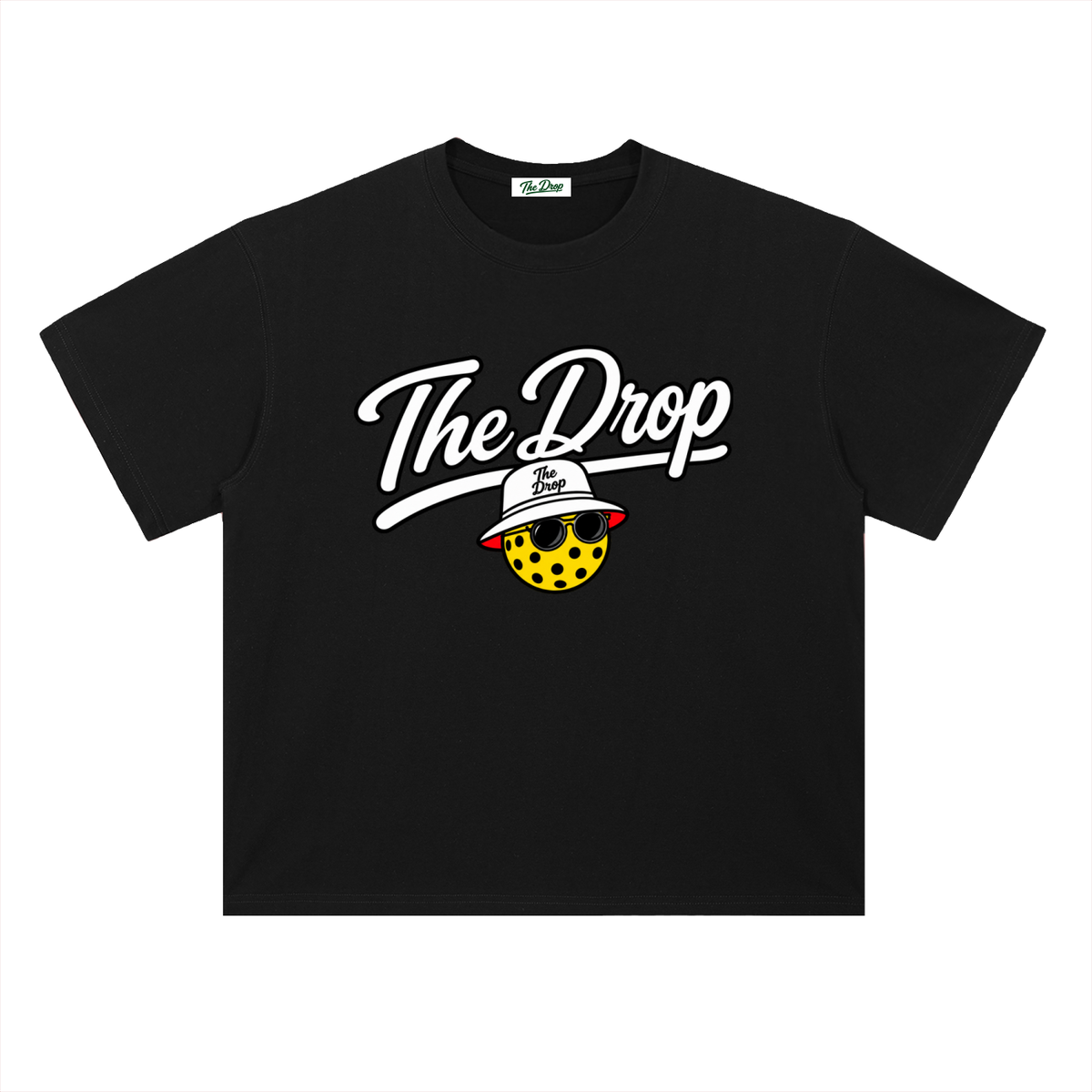 The Drop Black Tee — updated heavyweight shirt front view